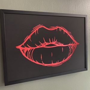 Red Foiled Lips Print