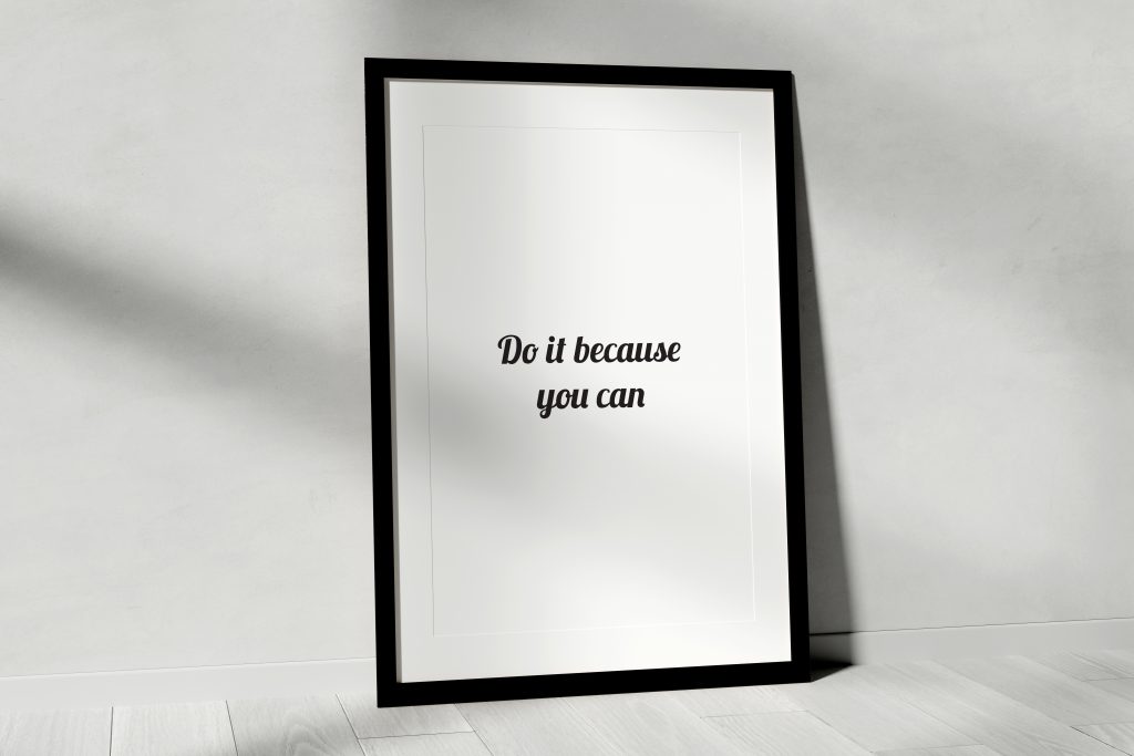 Do It Because You Can Art Print